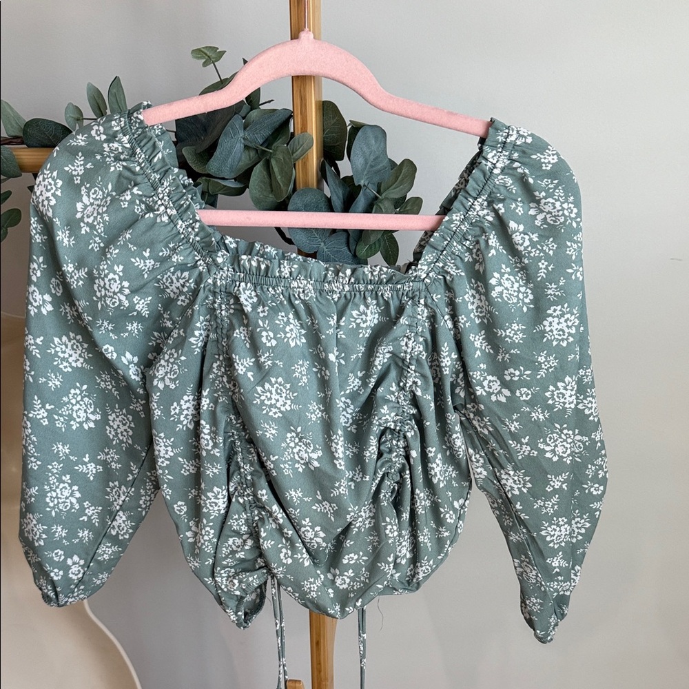Floral Green Women's Crop Top